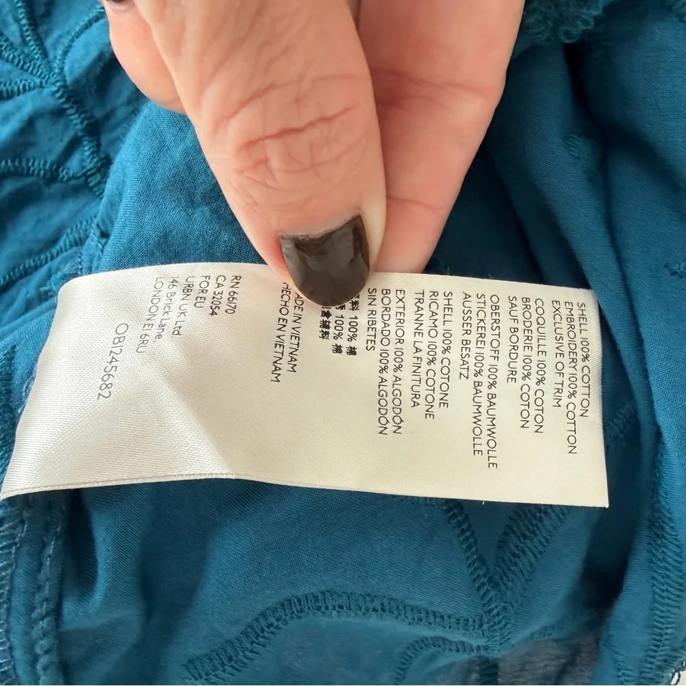 Anthropologie Pilcro Whitney Textured Trapeze Button Down Blouse Shirt feminine - Picture 6 of 7